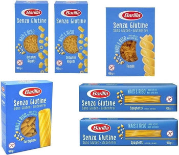 Test Pack Barilla Senza Glutine Pasta Senza Glutine Senza Glutine 2X Ditalini Rigati 2X Spaghetti 1x Fusilli 1x Tortiglioni ( 6 x 400g )